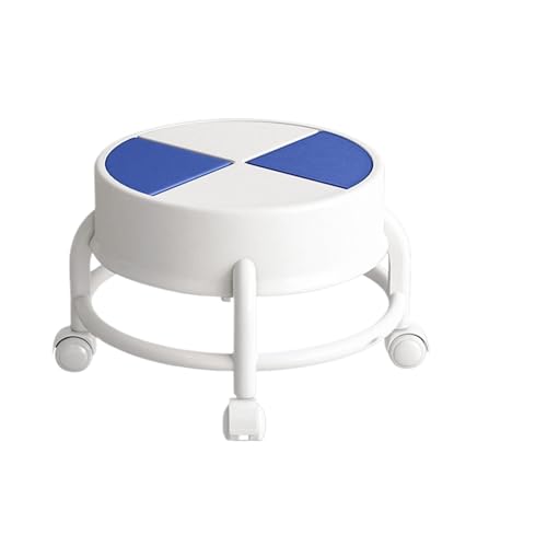 JTKSSCS Niedriger Rollhocker Mit Rollen Universal-Rollen-Kleiner Hocker, 360° drehbar, Kinder-Rollen, niedriger Hocker, niedriger Rollsitz, niedrige Höhe, Rollstuhl mit Rädern for Zimmer(Blue) von JTKSSCS