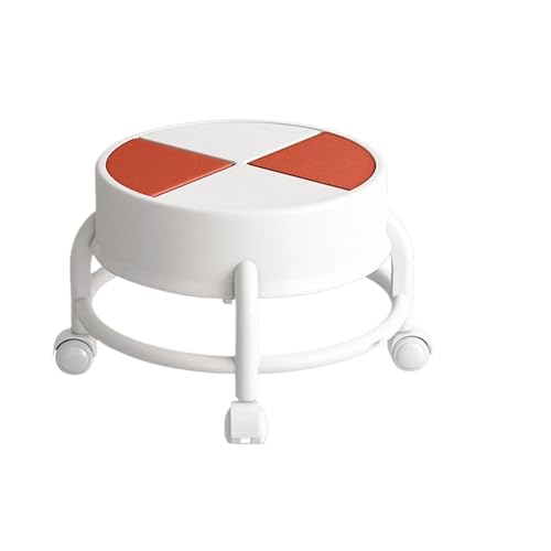 JTKSSCS Niedriger Rollhocker Mit Rollen Universal-Rollen-Kleiner Hocker, 360° drehbar, Kinder-Rollen, niedriger Hocker, niedriger Rollsitz, niedrige Höhe, Rollstuhl mit Rädern for Zimmer(Brown) von JTKSSCS