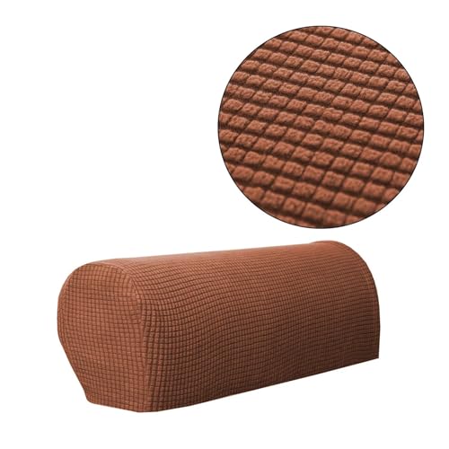 JTKSSCS Schonbezug Sofa 2 Teile/Satz Sofa Armlehne Abdeckungen Fleece Stretchy Stuhl Couch Arm Protector Stretch(Brown) von JTKSSCS