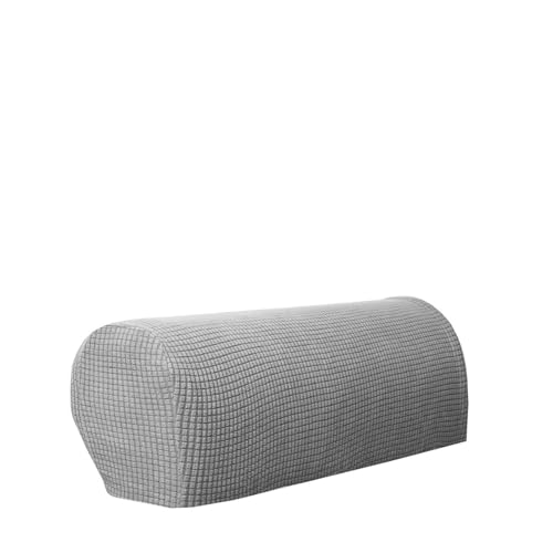 JTKSSCS Schonbezug Sofa 2 Teile/Satz Sofa Armlehne Abdeckungen Fleece Stretchy Stuhl Couch Arm Protector Stretch(Light Grey) von JTKSSCS