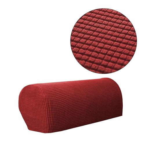 JTKSSCS Schonbezug Sofa 2 Teile/Satz Sofa Armlehne Abdeckungen Fleece Stretchy Stuhl Couch Arm Protector Stretch(Wine Red) von JTKSSCS