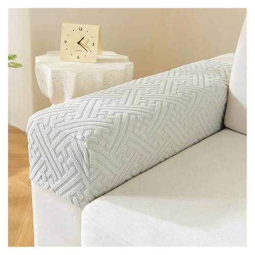 JTKSSCS Schonbezug Sofa 2 stücke 72 cm/28,35 Zoll Jacquard Stretchy Stretch Fit Couch Arm Schutz Armlehne Abdeckungen for Sofa Stuhl(Light Grey) von JTKSSCS