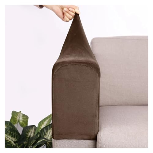 JTKSSCS Schonbezug Sofa 2 stücke Silber Fuchs Samt Einfarbig Elastische Staubdicht Sofa Armlehne Handschuh(Khaki) von JTKSSCS