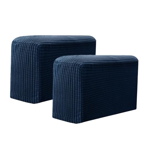 JTKSSCS Schonbezug Sofa 2PCS Abnehmbare Möbel Stretchy Couch Arm Protector Armlehne Home Living Sofa Abdeckung(Dark Blue) von JTKSSCS