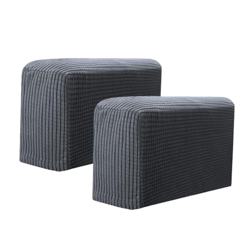 JTKSSCS Schonbezug Sofa 2PCS Abnehmbare Möbel Stretchy Couch Arm Protector Armlehne Home Living Sofa Abdeckung(Dark Grey) von JTKSSCS