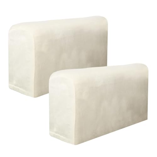 JTKSSCS Schonbezug Sofa 2Pcs Armlehnenbezüge Universal Sessel rutschfeste Sofa Protector Samt Weiche Warme Couch Rest Verdickt(Beige) von JTKSSCS