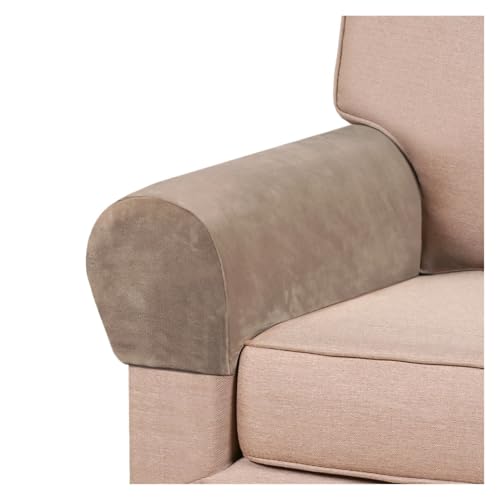 JTKSSCS Schonbezug Sofa Samt Stretch Elastische Armlehne Abdeckung Volle Abdeckung Sofa Arm Protector Weiche Anti-Rutsch Stuhl Set(Gray Brown) von JTKSSCS