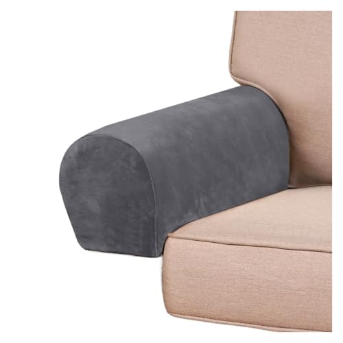 JTKSSCS Schonbezug Sofa Samt Stretch Elastische Armlehne Abdeckung Volle Abdeckung Sofa Arm Protector Weiche Anti-Rutsch Stuhl Set(Grey) von JTKSSCS