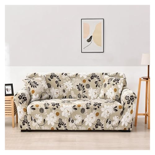 JTKSSCS Sofa Uberzug Elastischer Sofabezug mit Blumenmuster for den Wohnzimmerstuhlbezug. Kaufen Sie Zwei Separate Bezüge for Ihr gesamtes L-förmiges Sofa.(16,4-Seater 235-300cm) von JTKSSCS