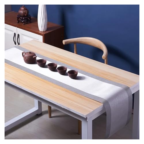 JTKSSCS Tischläufer Hitzebeständiger Tischläufer, Gewebte Vinyl-Langtischplatte, rutschfeste Waschbare PVC-Tischläufer(Silver,30X200CM_Other) von JTKSSCS