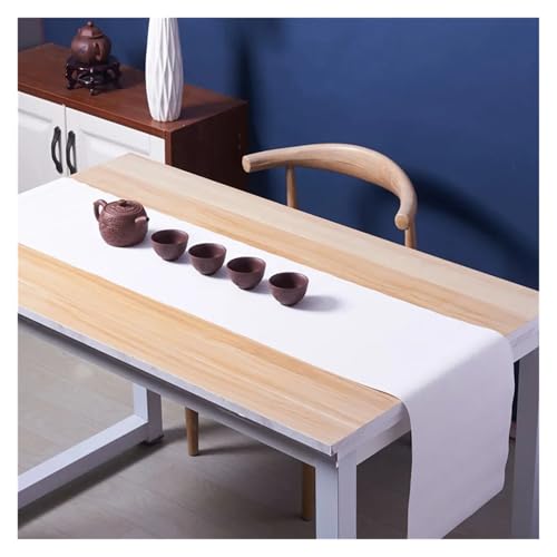 JTKSSCS Tischläufer Hitzebeständiger Tischläufer, Gewebte Vinyl-Langtischplatte, rutschfeste Waschbare PVC-Tischläufer(White,30X180CM_Other) von JTKSSCS