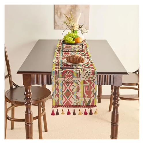 JTKSSCS Tischläufer Ländlichen Stil Tischläufer Ölgemälde Jacquard Tischdecke Läufer Schrank Lange Tisch Einstellung(Color 01,33x220cm) von JTKSSCS