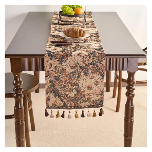 JTKSSCS Tischläufer Ländlichen Stil Tischläufer Ölgemälde Jacquard Tischdecke Läufer Schrank Lange Tisch Einstellung(Color 06,33x400cm) von JTKSSCS