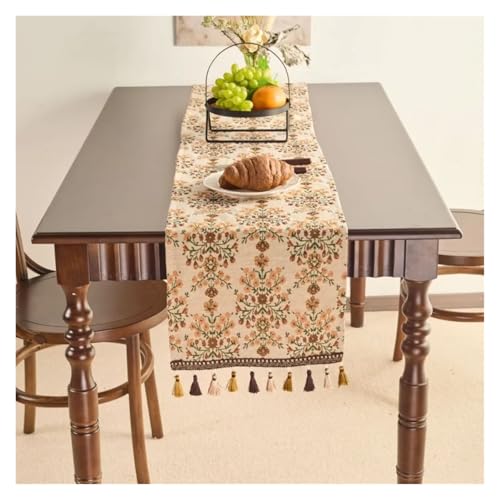 JTKSSCS Tischläufer Ländlichen Stil Tischläufer Ölgemälde Jacquard Tischdecke Läufer Schrank Lange Tisch Einstellung(Color12,33x200cm) von JTKSSCS