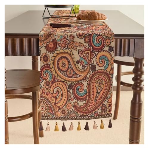 JTKSSCS Tischläufer Ländlichen Stil Tischläufer Ölgemälde Jacquard Tischdecke Läufer Schrank Lange Tisch Einstellung(Color14,33x140cm) von JTKSSCS
