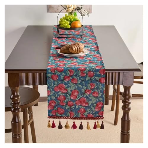 JTKSSCS Tischläufer Ländlichen Stil Tischläufer Ölgemälde Jacquard Tischdecke Läufer Schrank Lange Tisch Einstellung(Color15,33x400cm) von JTKSSCS