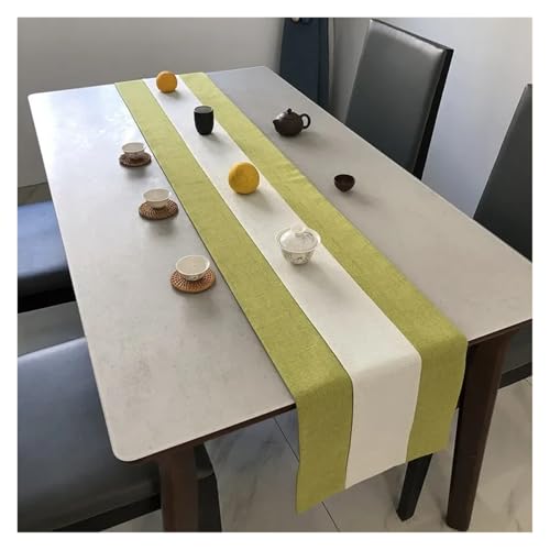 JTKSSCS Tischläufer Leinen Tischläufer Modern Minimalist Tee Kunst Kommode Schal Tischdekoration Waschbar(Color 03,180x33cm 70.8x13inch) von JTKSSCS