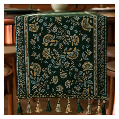 JTKSSCS Tischläufer Pflanze Blume Tisch Läufer Mit Quasten Jacquard Wohnzimmer Schrank Abdeckung Küche Esszimmer(Color 05,35x400cm) von JTKSSCS