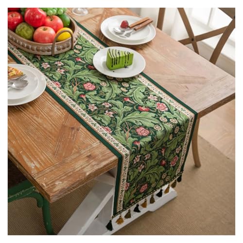 JTKSSCS Tischläufer Pflanze Blume Tisch Läufer Mit Quasten Jacquard Wohnzimmer Schrank Abdeckung Küche Esszimmer(Color 07,35x240cm) von JTKSSCS