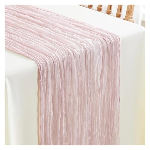 JTKSSCS Tischläufer Staubigen rosa Cheesecloth Tischläufer for Party 10Ft rustikale rosa Gaze Tischläufer for Braut(Dusty pink) von JTKSSCS