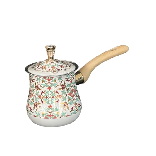 JTKSSCS TüRkische Kaffeekanne 550 ml Edelstahl Türkische Kaffeekanne Tragbare Butter Wärmer Topf Schokolade Schmelztiegel(Color 06) von JTKSSCS