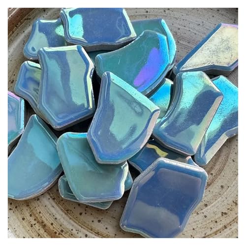 Mosaiksteine 100g Porzellan DIY Unregelmäßige Phantom Farbe Mosaik Fliesen Handwerk Keramik Herstellung Materialien(Color1) von JTKSSCS