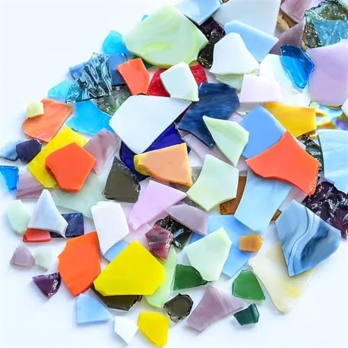 Mosaiksteine 3,5 Unzen/100 g Polygon-Mica-Mosaikfliesen for Selbermachen, Basteln, farbige Fragmente, Glasfliesen, Mosaikherstellungsmaterialien, unregelmäßig geformte Stücke(All Color Shape) von JTKSSCS