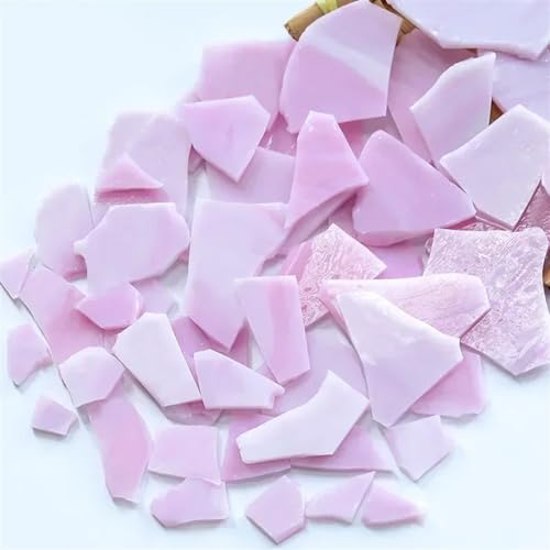 Mosaiksteine 3,5 Unzen/100 g Polygon-Mica-Mosaikfliesen for Selbermachen, Basteln, farbige Fragmente, Glasfliesen, Mosaikherstellungsmaterialien, unregelmäßig geformte Stücke(Pink) von JTKSSCS