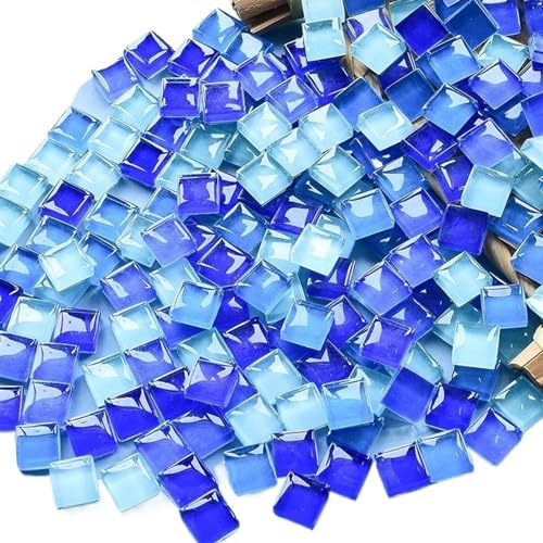 Mosaiksteine 450 Stück quadratisches Kristallglas, bunte Mosaiksteine, DIY-Mosaikherstellungssteine ​​für Handwerk, Hobby, Kunst, Heimwanddekoration(25) von JTKSSCS
