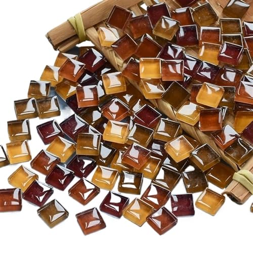 Mosaiksteine 450 Stück quadratisches Kristallglas, bunte Mosaiksteine, DIY-Mosaikherstellungssteine ​​für Handwerk, Hobby, Kunst, Heimwanddekoration(30) von JTKSSCS