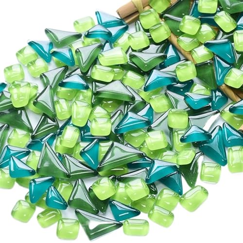 Mosaiksteine 50 Stück unregelmäßige Form gemischtes Kristallglas bunte Mosaiksteine ​​DIY handgemachte kreative Dekoration(16) von JTKSSCS