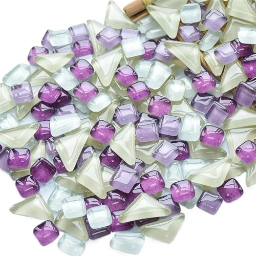 Mosaiksteine 50 Stück unregelmäßige Form gemischtes Kristallglas bunte Mosaiksteine ​​DIY handgemachte kreative Dekoration(32) von JTKSSCS