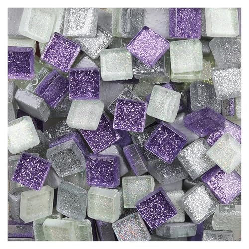 Mosaiksteine 50PCS Diy Mix Farbe Glitter Glas Mosaik Steine Mosaik Fliesen Glas Kiesel Handwerk Material Puzzle(Color 12) von JTKSSCS