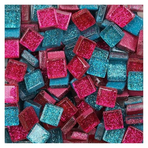 Mosaiksteine 50PCS Diy Mix Farbe Glitter Glas Mosaik Steine Mosaik Fliesen Glas Kiesel Handwerk Material Puzzle(Color10) von JTKSSCS
