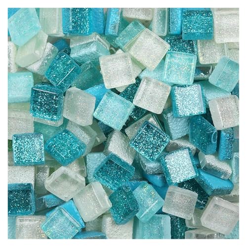 Mosaiksteine 50PCS Diy Mix Farbe Glitter Glas Mosaik Steine Mosaik Fliesen Glas Kiesel Handwerk Material Puzzle(Color3) von JTKSSCS