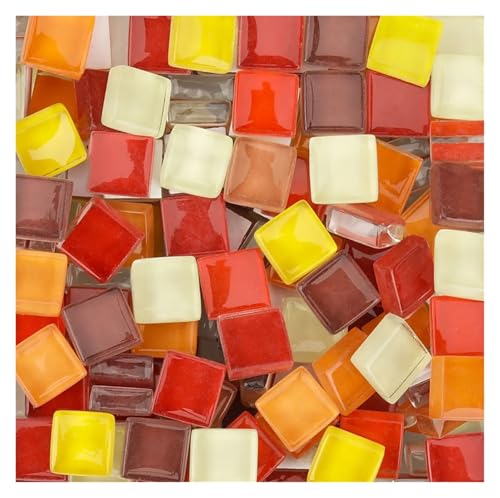 Mosaiksteine 50PCS Diy Mix Farbe Glitter Glas Mosaik Steine Mosaik Fliesen Glas Kiesel Handwerk Material Puzzle(Color4) von JTKSSCS