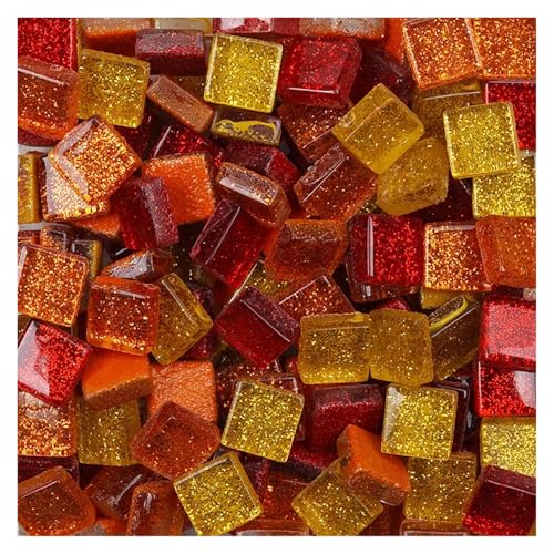 Mosaiksteine 50PCS Diy Mix Farbe Glitter Glas Mosaik Steine Mosaik Fliesen Glas Kiesel Handwerk Material Puzzle(Color6) von JTKSSCS