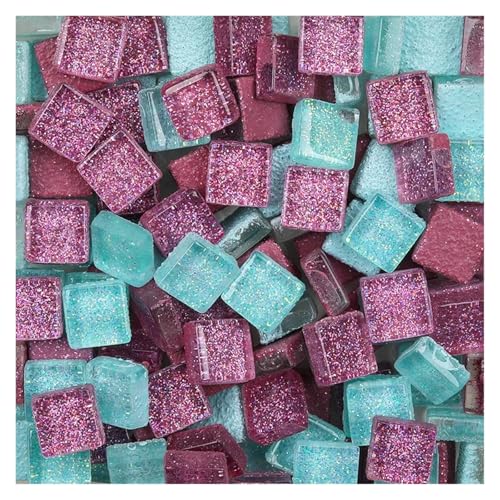 Mosaiksteine 50PCS Diy Mix Farbe Glitter Glas Mosaik Steine Mosaik Fliesen Glas Kiesel Handwerk Material Puzzle(Color7) von JTKSSCS