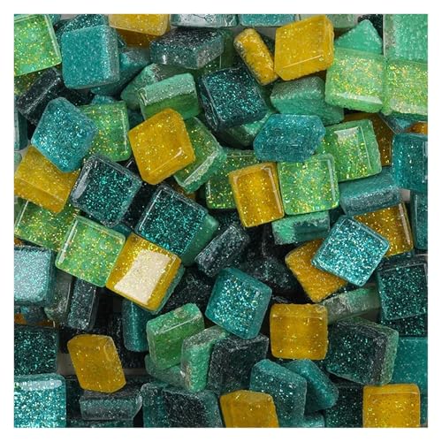 Mosaiksteine 50PCS Diy Mix Farbe Glitter Glas Mosaik Steine Mosaik Fliesen Glas Kiesel Handwerk Material Puzzle(Type 13) von JTKSSCS