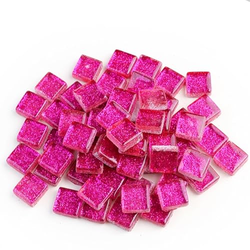Mosaiksteine 50PCS Quadratische Bunte Glitter Pulver Kristall Glas Mosaik Steine ​​DIY Handgemachte Kreative Dekoration Zubehör(10) von JTKSSCS