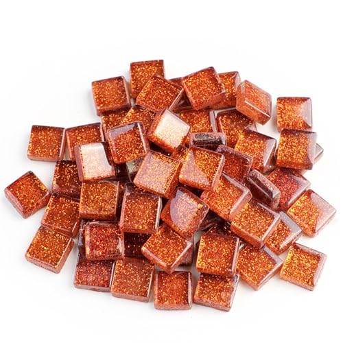 Mosaiksteine 50PCS Quadratische Bunte Glitter Pulver Kristall Glas Mosaik Steine ​​DIY Handgemachte Kreative Dekoration Zubehör(13) von JTKSSCS