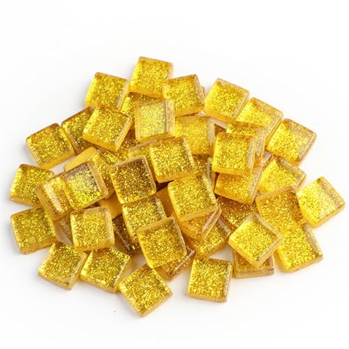 Mosaiksteine 50PCS Quadratische Bunte Glitter Pulver Kristall Glas Mosaik Steine ​​DIY Handgemachte Kreative Dekoration Zubehör(19) von JTKSSCS