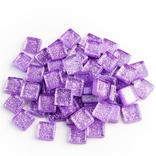 Mosaiksteine 50PCS Quadratische Bunte Glitter Pulver Kristall Glas Mosaik Steine ​​DIY Handgemachte Kreative Dekoration Zubehör(2) von JTKSSCS