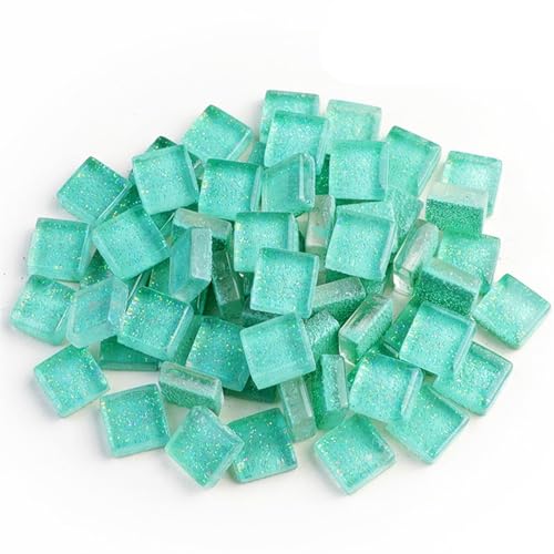 Mosaiksteine 50PCS Quadratische Bunte Glitter Pulver Kristall Glas Mosaik Steine ​​DIY Handgemachte Kreative Dekoration Zubehör(24) von JTKSSCS