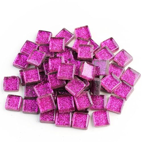 Mosaiksteine 50PCS Quadratische Bunte Glitter Pulver Kristall Glas Mosaik Steine ​​DIY Handgemachte Kreative Dekoration Zubehör(3) von JTKSSCS
