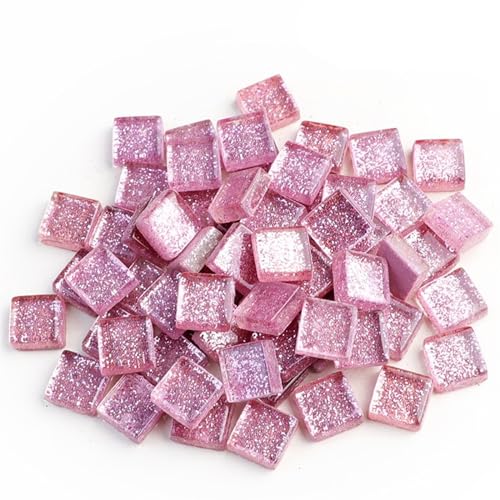 Mosaiksteine 50PCS Quadratische Bunte Glitter Pulver Kristall Glas Mosaik Steine ​​DIY Handgemachte Kreative Dekoration Zubehör(4) von JTKSSCS