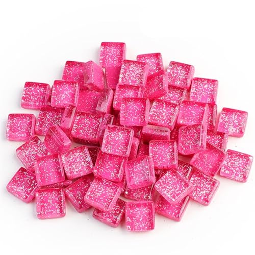 Mosaiksteine 50PCS Quadratische Bunte Glitter Pulver Kristall Glas Mosaik Steine ​​DIY Handgemachte Kreative Dekoration Zubehör(7) von JTKSSCS