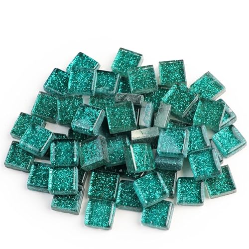 Mosaiksteine 50PCS Quadratische Bunte Glitter Pulver Kristall Glas Mosaik Steine ​​DIY Handgemachte Kreative Dekoration Zubehör(9) von JTKSSCS
