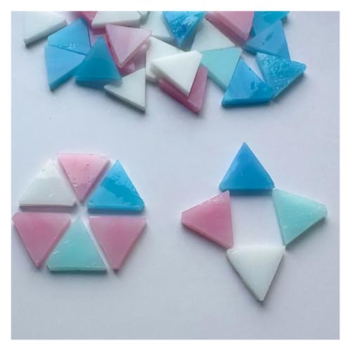 Mosaiksteine 50g Dreieck Translucent Glimmer Mosaik Fliesen Bunte Glas DIY Herstellung for Handwerk Kunst(Color 5) von JTKSSCS