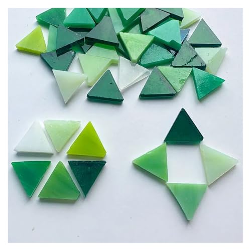 Mosaiksteine 50g Dreieck Translucent Glimmer Mosaik Fliesen Bunte Glas DIY Herstellung for Handwerk Kunst(Color 6) von JTKSSCS